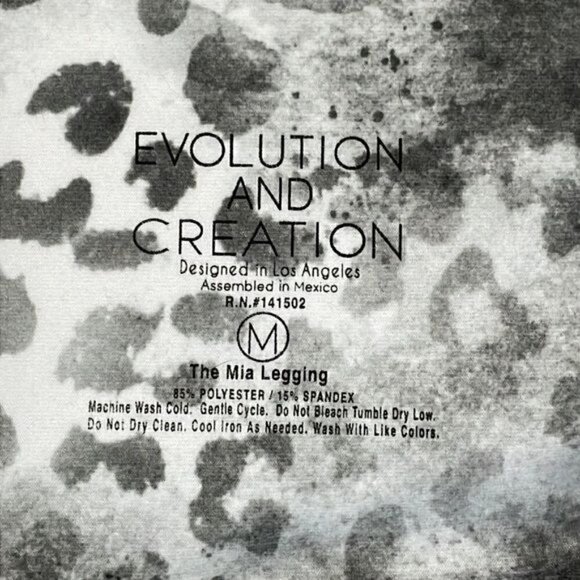 Evolution and Creation The Mia Legging White Gray Snow Leopard Animal Sz M - Picture 11 of 11